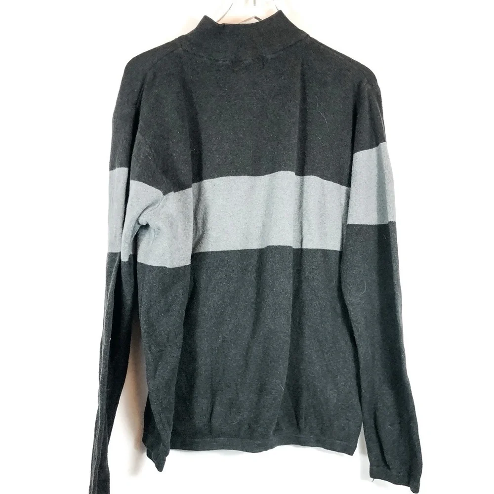 Steve & Barry's 3/4 Zip Up‎ Black & Gray Sweater